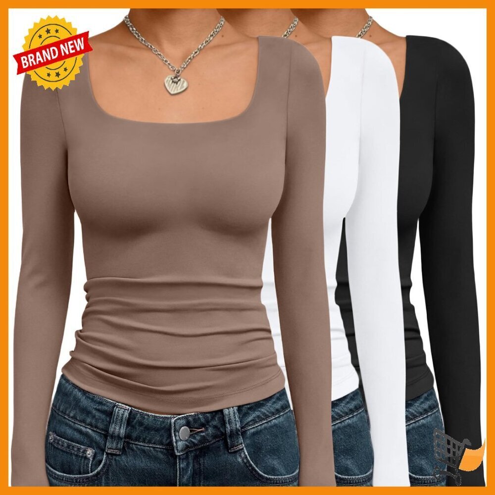 Long Sleeve Crop Top Slim Fit Y2K Basic Layer Soft Material